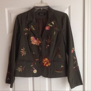 🌺 TRIBAL Olive Embroidered Blazer 🌺